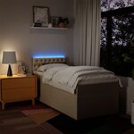 vidaXL Sommier à lattes de lit avec matelas Crème 100x200 cm Tissu