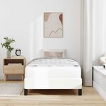 vidaXL Cadre de lit avec matelas Blanc pur 100 x 200 cm tissu