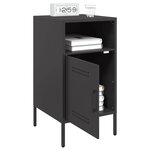 vidaXL Tables de chevet 2 Pièces noir 36x39x68 cm acier laminé à froid