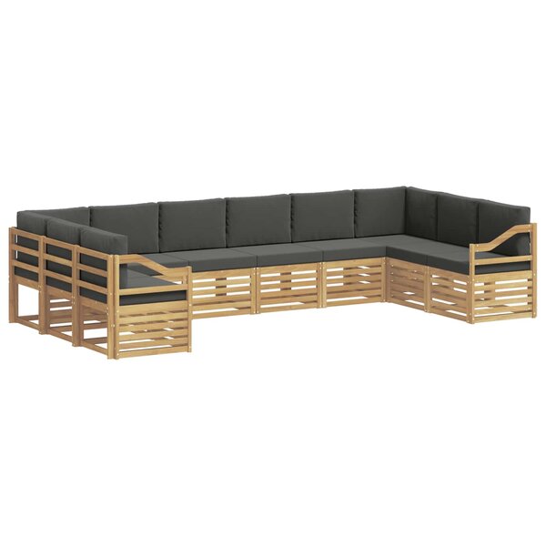 vidaXL Ensemble de canapé d'angle 10 Pièces Blanc et anthracite