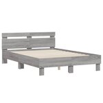 vidaXL Cadre de lit avec LED sans matelas sonoma gris 120x200 cm