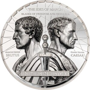 Pièce de monnaie en Argent 1000 Togrog g 62.2 (2 oz) Millésime 2025 Enemies in History CAESAR VS BRUTUS