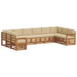 vidaXL Ensemble de canapés d'extérieur 10 pc Naturel et Beige