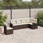 vidaXL Salon de jardin avec coussins 6 Pièces marron résine tressée