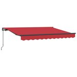 vidaXL Auvent Rétractable Rouge 350 x 200 cm Polyester et Aluminium
