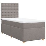 vidaXL Sommier à lattes de lit avec matelas Taupe 100x200 cm Tissu