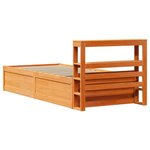 vidaXL Cadre de lit et tête de lit cire marron 100x200 cm bois de pin