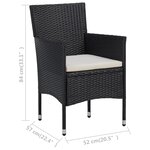 vidaXL Chaises de jardin lot de 2 Résine tressée Noir