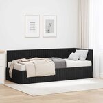 vidaXL Cadre de lit d'angle avec matelas 2 pc Noir 80 x 200 cm Velours