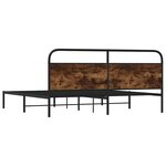 vidaXL Cadre de lit en métal sans matelas chêne fumé 200x200 cm