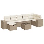 vidaXL Salon de jardin avec coussins 8 Pièces beige résine tressée