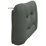 vidaXL Coussin de tête de lit Hvar gris foncé 140 cm tissu