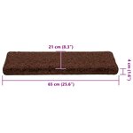 vidaXL Tapis d'escalier 30 pièces 65 x 21 x 4 cm Marron Bord rectangulaire