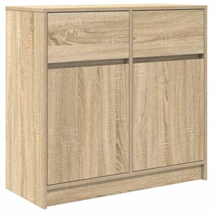 vidaXL Buffet avec tiroir chêne sonoma 80x34x76 cm bois d'ingénierie