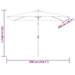 vidaXL Parasol d'extérieur avec poteau en métal 300x200 cm Azuré