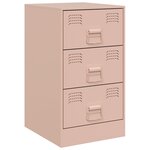 vidaXL Tables de chevet 2 Pièces rose 34 5x39x62 cm acier