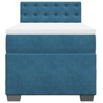 vidaXL Sommier à lattes de lit avec matelas bleu 80x200 cm velours