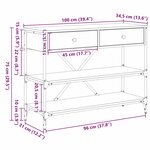 vidaXL Table console Bois ancien 100x34.5x75 cm Bois d'ingénierie