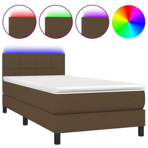 vidaXL Sommier à lattes de lit matelas et LED Marron foncé 100x200cm