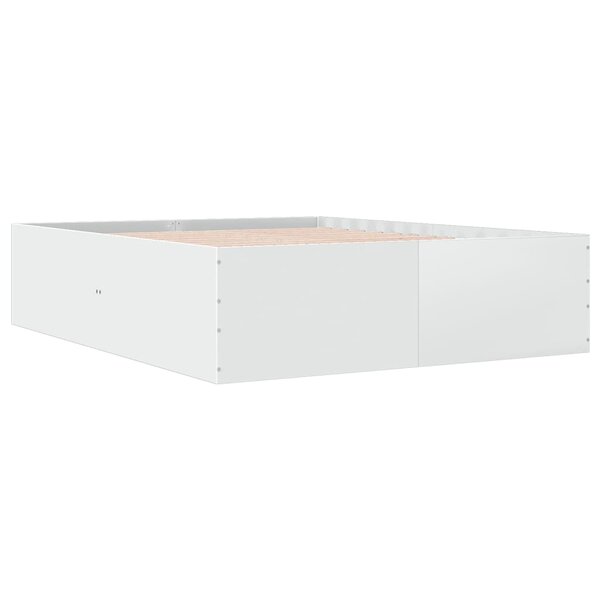 vidaXL Cadre de lit blanc 150x200 cm bois d'ingénierie