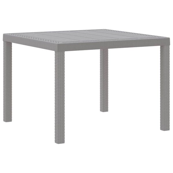 vidaXL Table de Jardin Gris clair 100 x 100 x 73 cm polyrotin