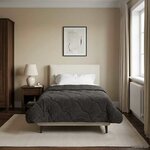 vidaXL Duvet complet toute l'année Matelassé Anthracite 135 x 200 cm