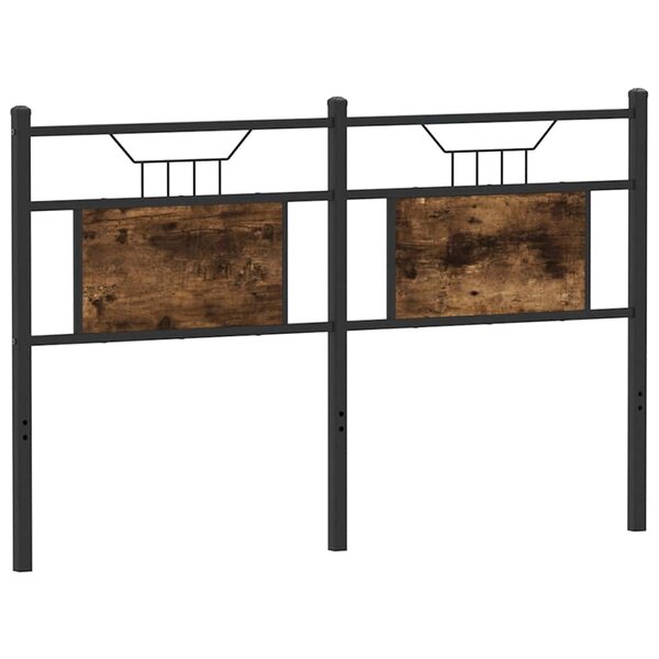 vidaXL Tête de lit chêne fumé 137 cm bois d'ingénierie et acier