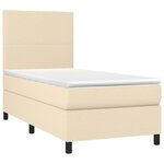 vidaXL Sommier à lattes de lit avec matelas Crème 100x200 cm Tissu