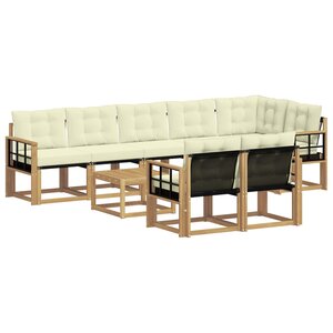 vidaXL Ensemble de canapés d'extérieur 9 pc Blanc et crème