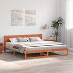 vidaXL Cadre de lit Marron ciré Bois de pin massif 200 x 200 cm Durable