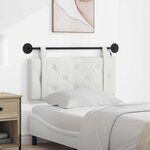 vidaXL Tête de lit suspendue Avec lumière LED Blanc Simili cuir
