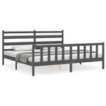 vidaXL Cadre de lit sans matelas gris 200x200 cm bois massif de pin