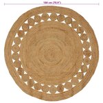 vidaXL Tapis de surface Naturel Ø 180 cm Jute