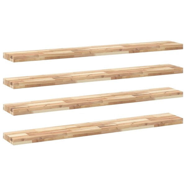 vidaXL Étagères flottantes 4 Pièces 140x20x4 cm acacia massif non traité