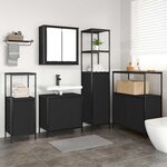 vidaXL Ensemble de mobilier de salle de bain 5 Pièces Chêne noir