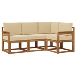 vidaXL Ensemble de canapés d'extérieur 4 Pièces Naturel et Beige