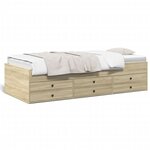 vidaXL Lit de jour avec tiroirs sans matelas chêne sonoma 90x200 cm