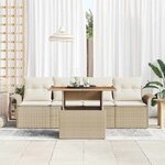 vidaXL Ensemble de canapé de jardin avec coussin 5 Pièces beige et crème