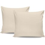 Parure de lit - housse de couette 220 x 240 + 2 taies d'oreiller 60 x 60 - Satiné coton - Crème