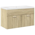 vidaXL Armoire lavabo de salle de bain et bassin intégré chêne sonoma