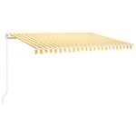 vidaXL Auvent manuel rétractable 450x300 cm Jaune et blanc