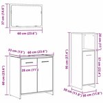 vidaXL Ensemble de meubles de salle de bain 3 pièces Chêne Noir Bois d'ingénierie