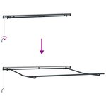 vidaXL Store Rétractable Manuel Noir 350x250 cm