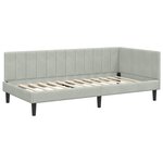 vidaXL Cadre de lit d'angle Gris clair 100 x 200 cm Velours