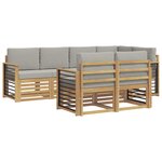 vidaXL Ensemble de canapés d'extérieur 7 pc Blanc et gris clair