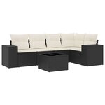 vidaXL Salon de jardin 6 Pièces avec coussins noir résine tressée