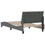 vidaXL Cadre de lit sans matelas Hanko gris foncé 100x200 cm tissu