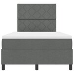 vidaXL Lit à ressorts avec matelas Gris foncé 120 x 190 cm tissu