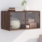 vidaXL Armoire murale avec portes en verre chêne marron 68 5x37x35 cm