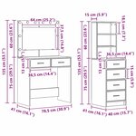 vidaXL Table de Toilette Noir 78.5 x 41 x 135 cm Bois d'ingénierie